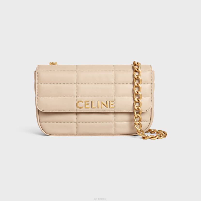 accesorios CELINE bolso de hombro con cadena matelasse monocromático de piel de cabra acolchada desnudo mujer NL48281