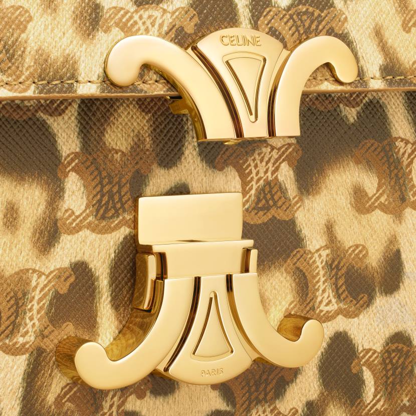 accesorios CELINE bolso lola mediano de lona triomphe con estampado leopardo mujer NL4820