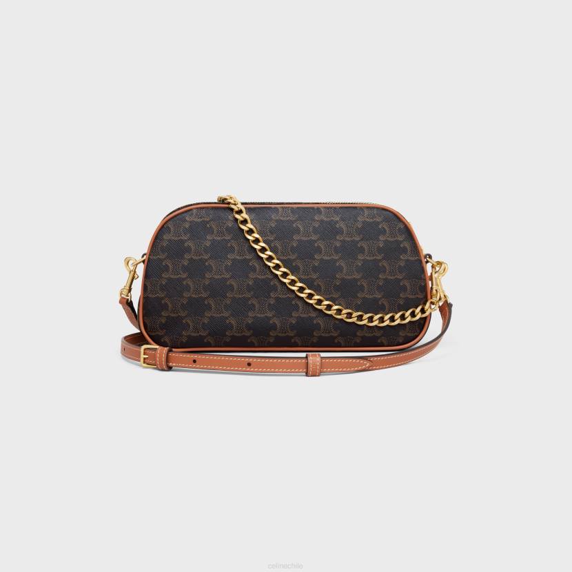 accesorios CELINE bolso múltiple de lona Triomphe y piel de becerro broncearse mujer NL48227