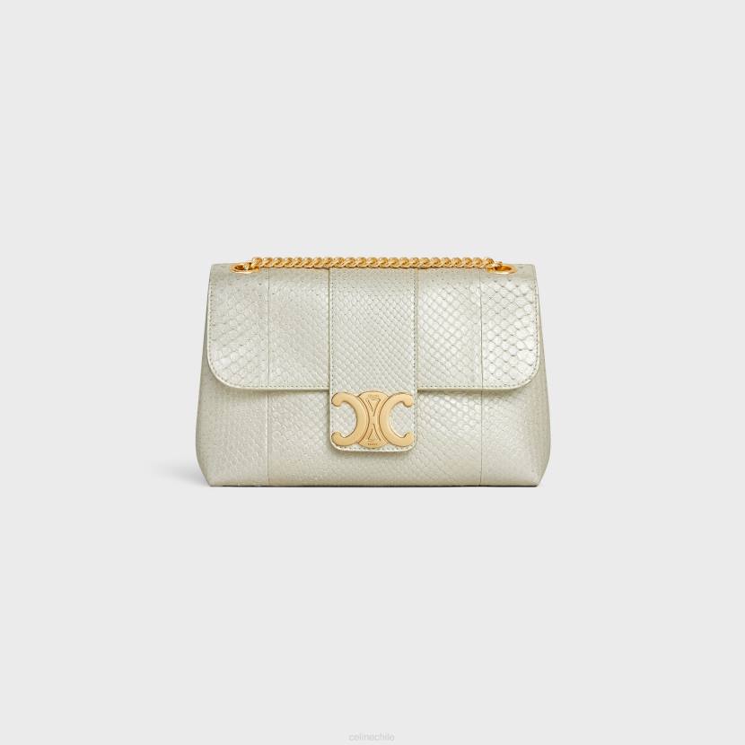 accesorios CELINE bolso victoire mediano de pitón nacarado blanco mujer NL4888