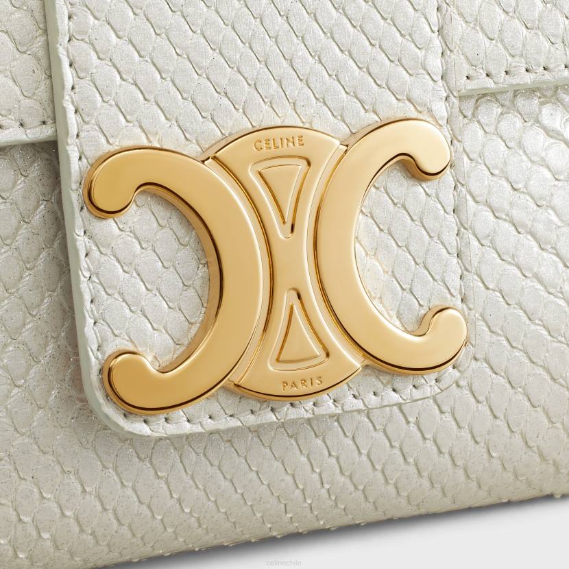 accesorios CELINE bolso victoire mediano de pitón nacarado blanco mujer NL4888