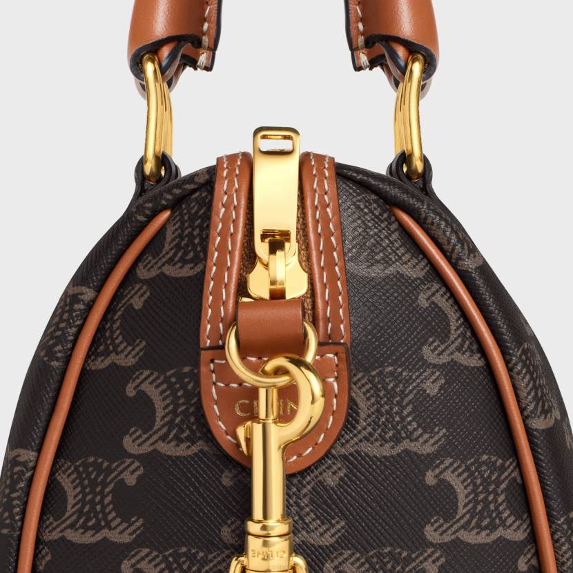 accesorios CELINE boston cuir triomphe pequeño de lona Triomphe y piel de becerro broncearse mujer NL48207