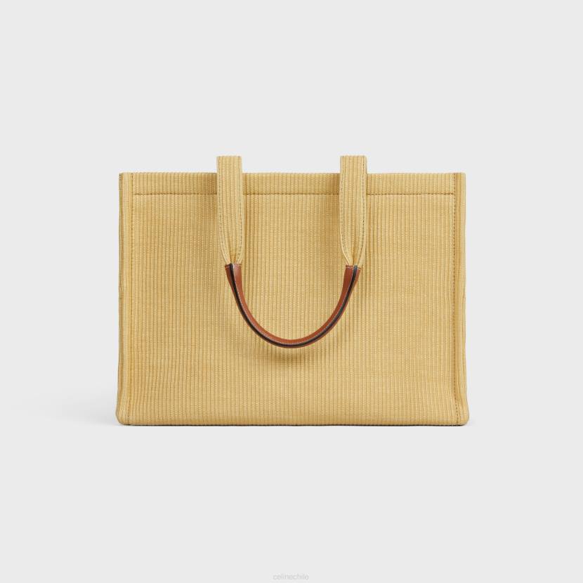 accesorios CELINE cabas thais grandes de tejido efecto rafia y piel de becerro Bronceado natural mujer NL4829