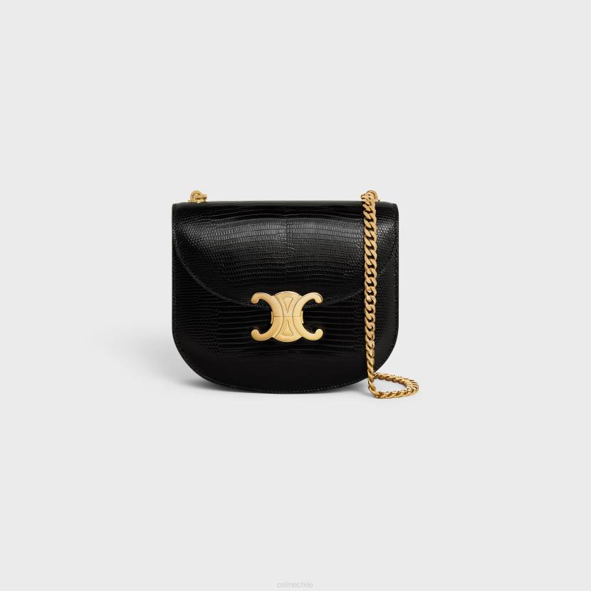 accesorios CELINE cadena besace clea en lagarto negro mujer NL48171