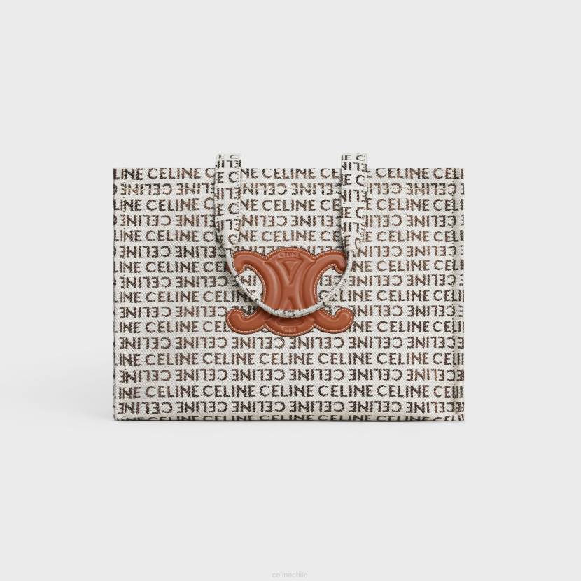 accesorios CELINE grandes cabas thais en textil con all-over Bronceado natural mujer NL48244