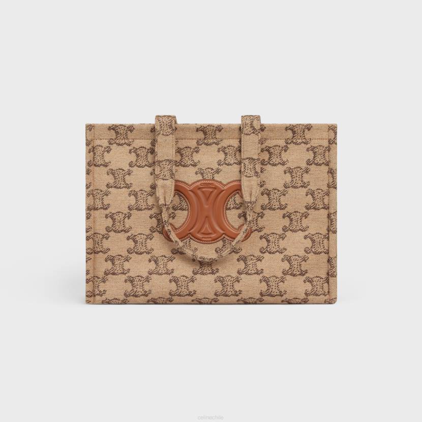 accesorios CELINE grandes cabas thais en textil con triunfo camello mujer NL48243