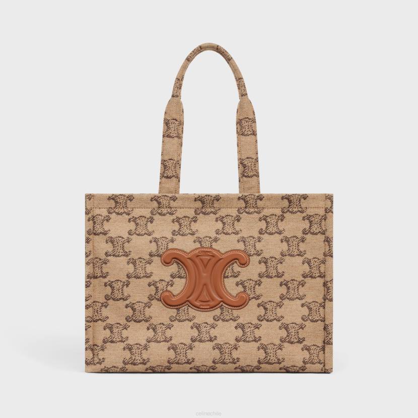 accesorios CELINE grandes cabas thais en textil con triunfo camello mujer NL48243