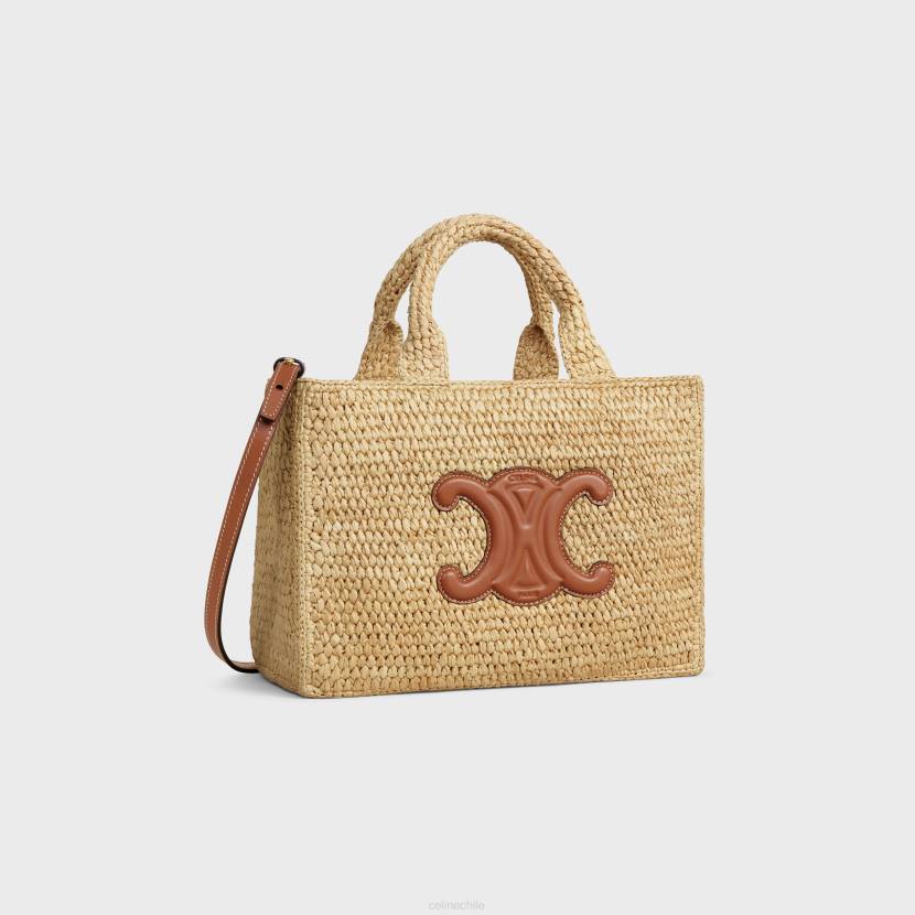 accesorios CELINE pequeñas cabas thais en rafia y piel de becerro broncearse mujer NL4830