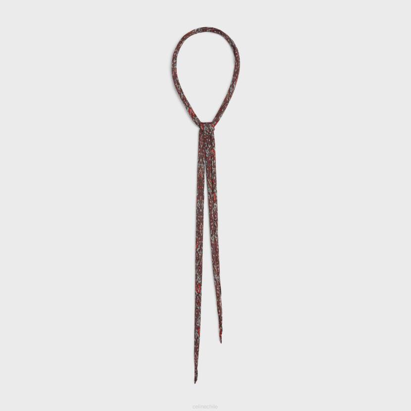 accesorios CELINE bufanda fina de cachemir y seda charmeuse marrón/burdeos mujer NL481222