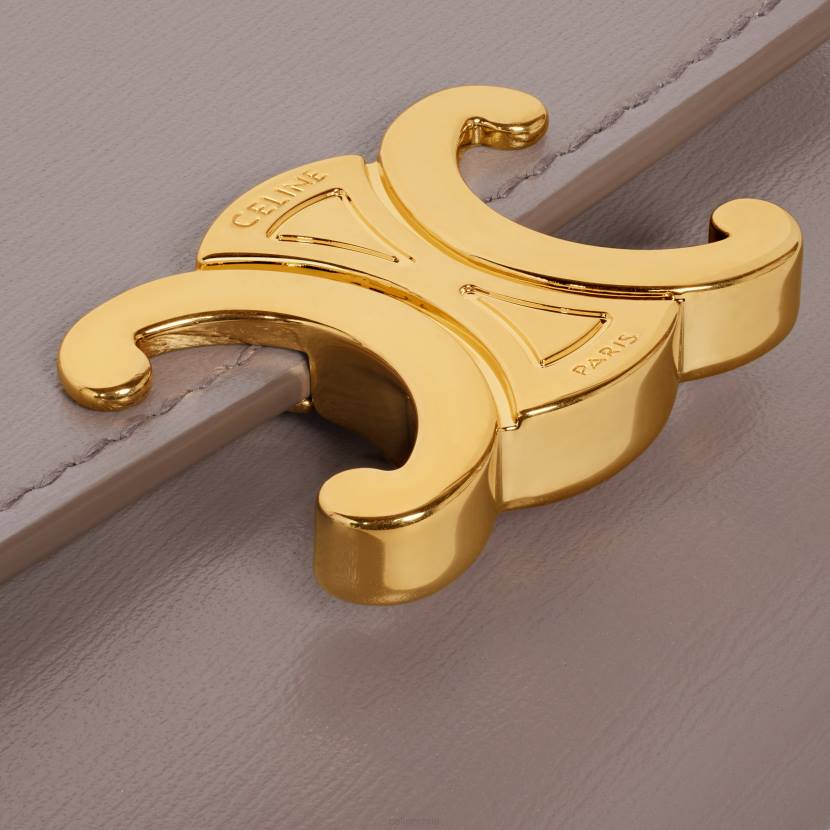 accesorios CELINE cartera compacta con moneda triunfante de piel de becerro brillante Guijarro mujer NL48409