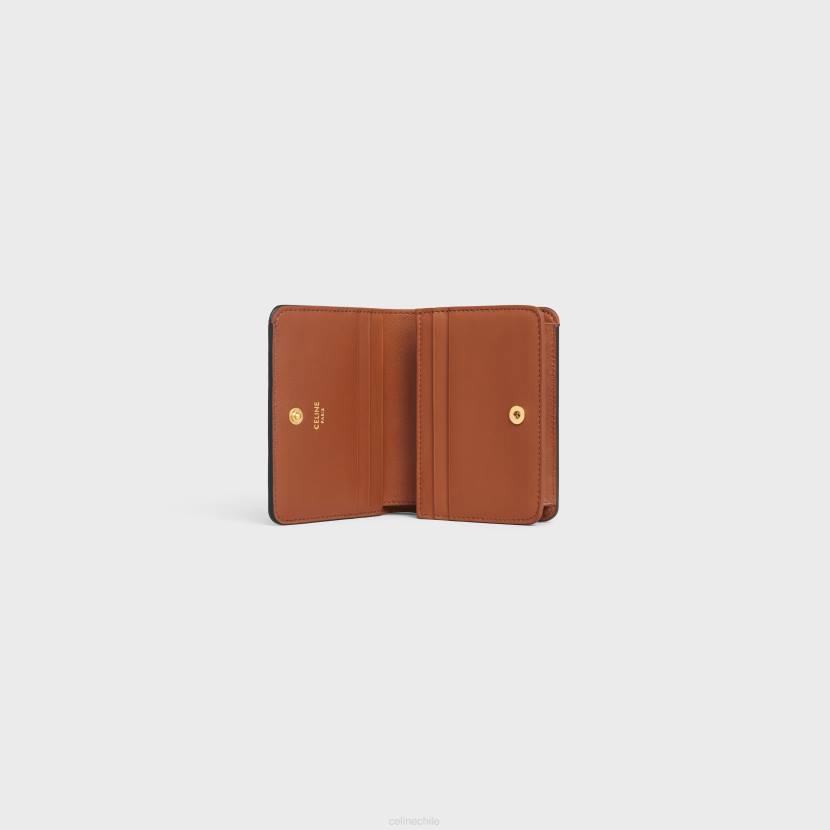 accesorios CELINE cartera compacta triomphe de lona triomphe broncearse mujer NL48447