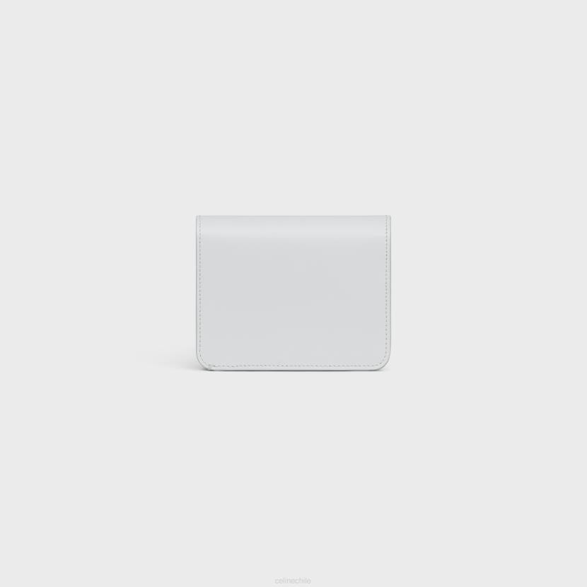 accesorios CELINE cartera compacta triomphe de piel de becerro brillante luna mujer NL48450