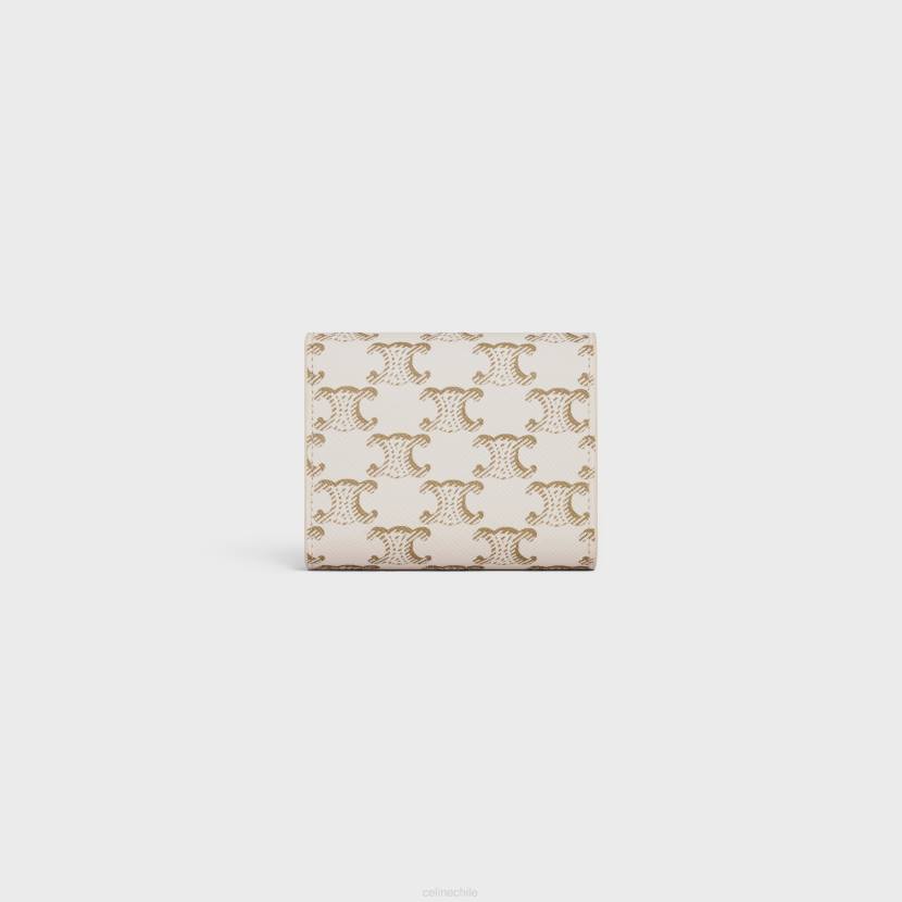 accesorios CELINE cartera pequeña triomphe de lona triomphe blanco/bronceado mujer NL48457