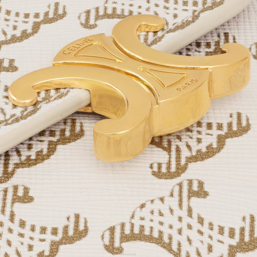 accesorios CELINE cartera pequeña triomphe de lona triomphe blanco/bronceado mujer NL48457