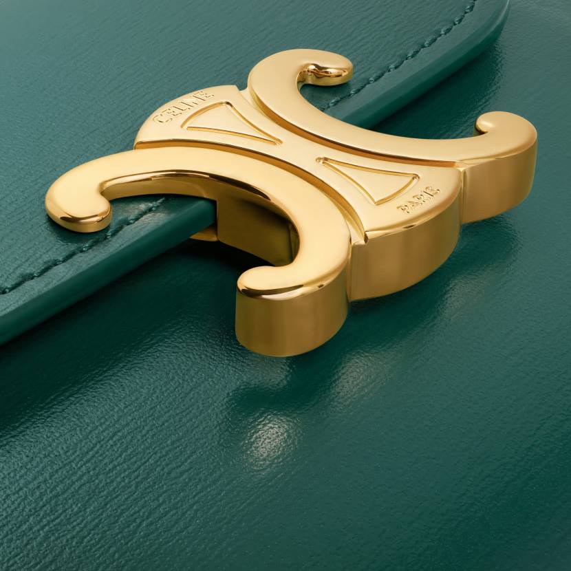 accesorios CELINE cartera pequeña triomphe de piel de becerro brillante amazona mujer NL48458