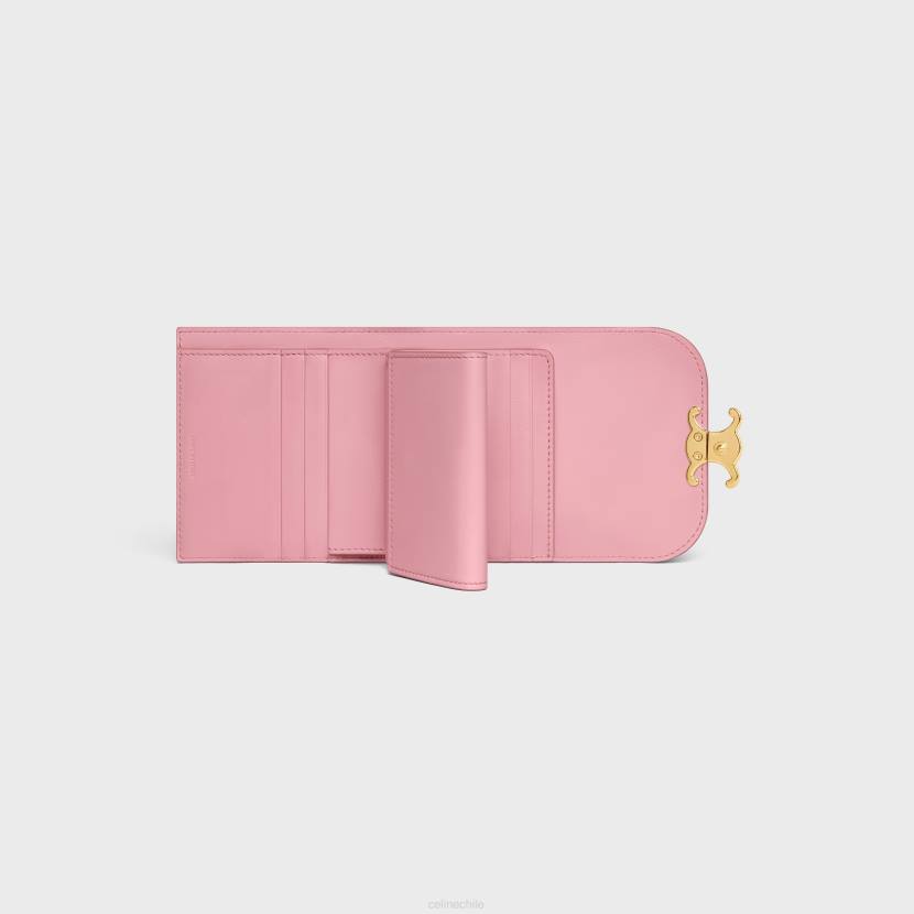 accesorios CELINE cartera pequeña triomphe de piel de becerro brillante rosa mujer NL48412