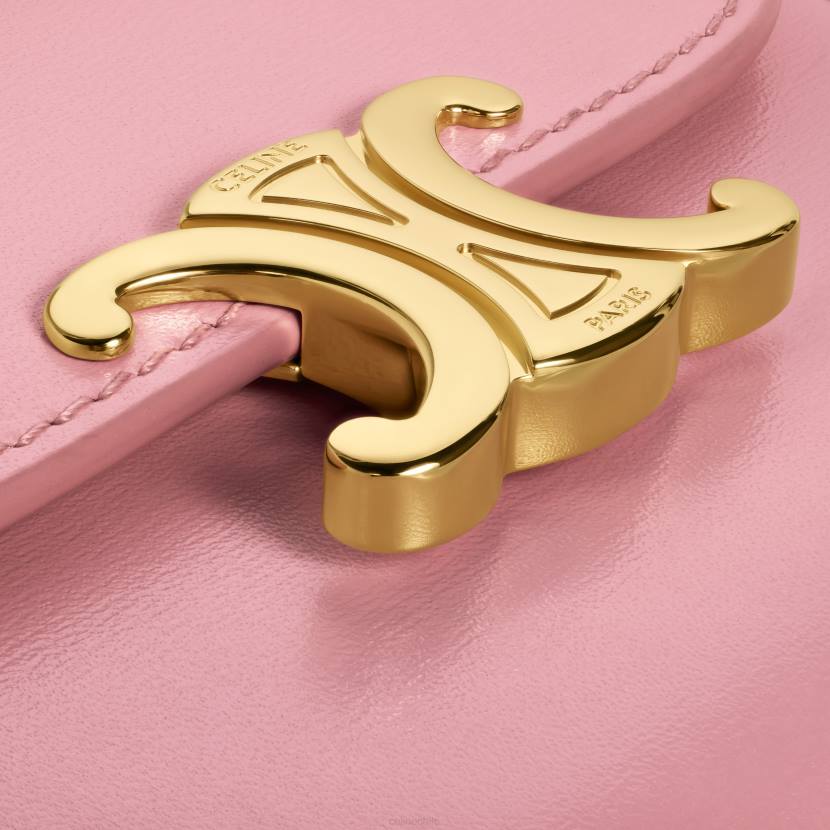 accesorios CELINE cartera pequeña triomphe de piel de becerro brillante rosa mujer NL48412