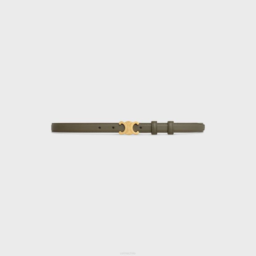 accesorios CELINE cinturón pequeño triunfo de piel de becerro lisa oliva oscuro mujer NL481073