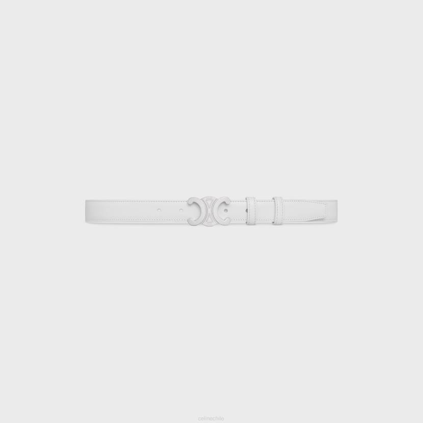 accesorios CELINE cinturón triunfo mediano de piel taurillon blanco de blanco mujer NL481018