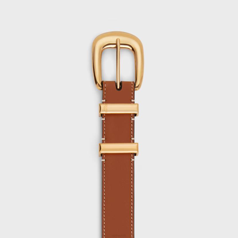 accesorios CELINE cinturón western mediano de piel de becerro natural broncearse mujer NL481086