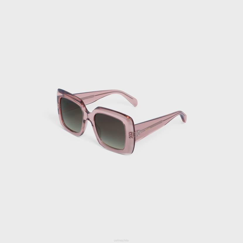 accesorios CELINE gafas de sol cuadradas s263 de acetato caramelo rosa transparente mujer NL481152