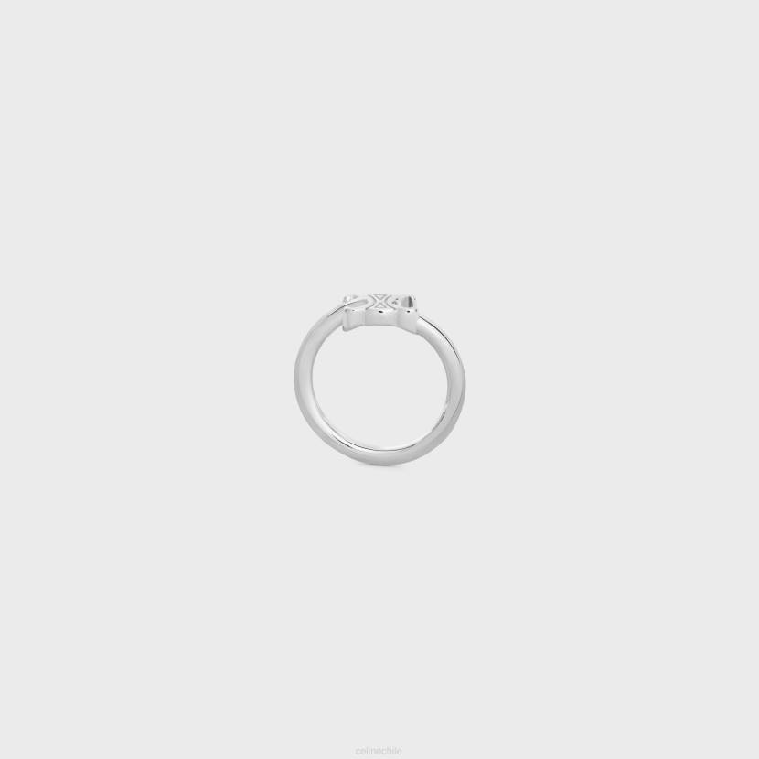 accesorios CELINE Anillo asimétrico Triomphe de latón acabado en rodio. plata mujer NL481294