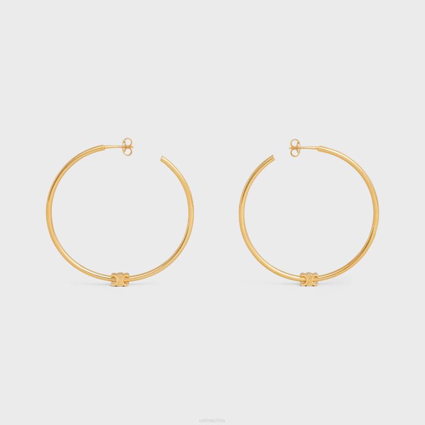 accesorios CELINE Aros grandes Triomphe de latón con acabado. oro mujer NL481260
