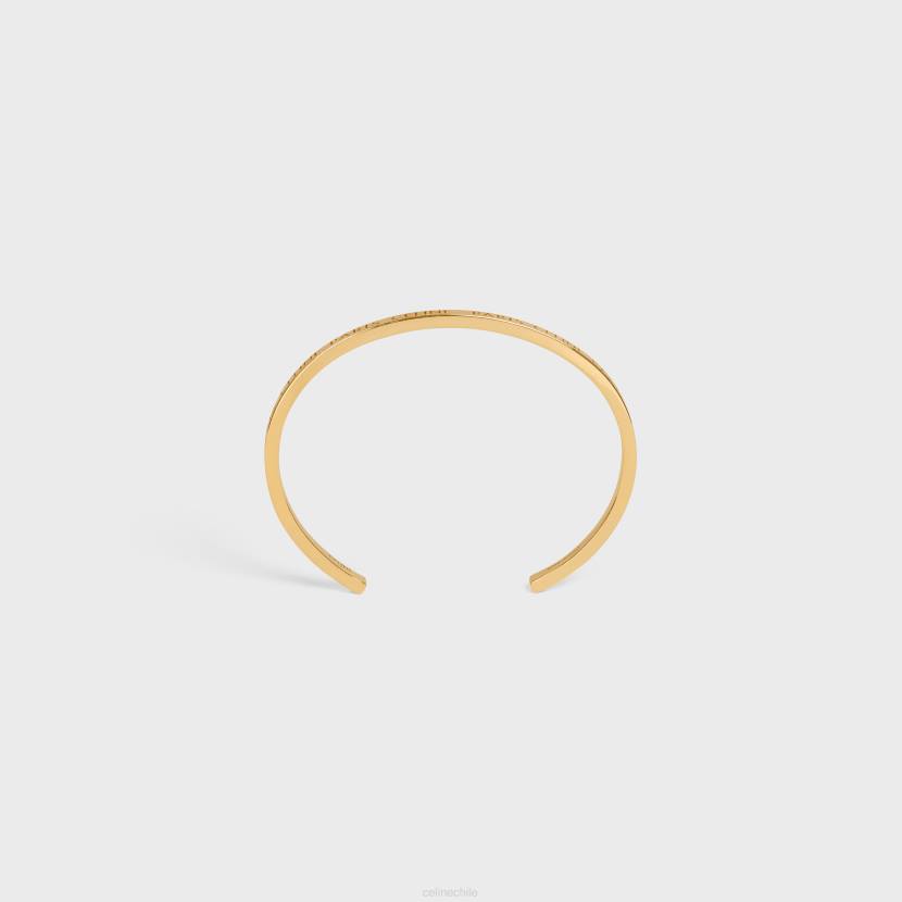 accesorios CELINE Brazalete fino Paris de latón con acabado. oro mujer NL481365