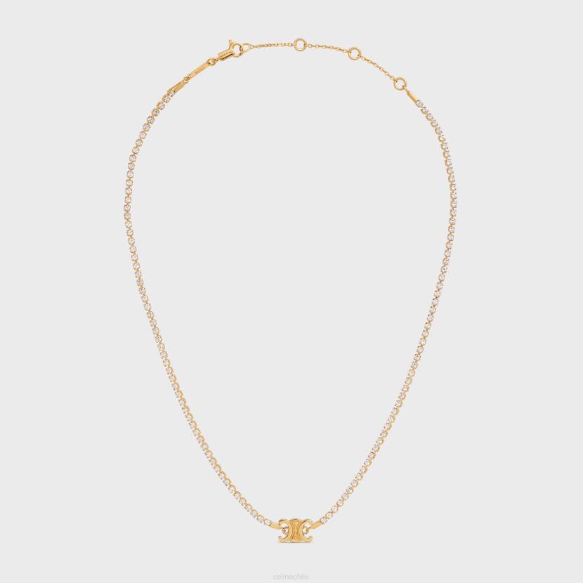 accesorios CELINE Collar brillante Triomphe de latón con acabado y strass oro mujer NL481274
