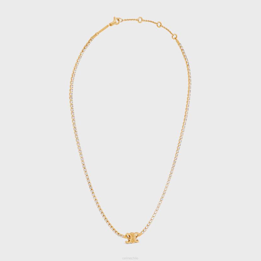 accesorios CELINE Collar brillante Triomphe de latón con acabado y strass oro mujer NL481274