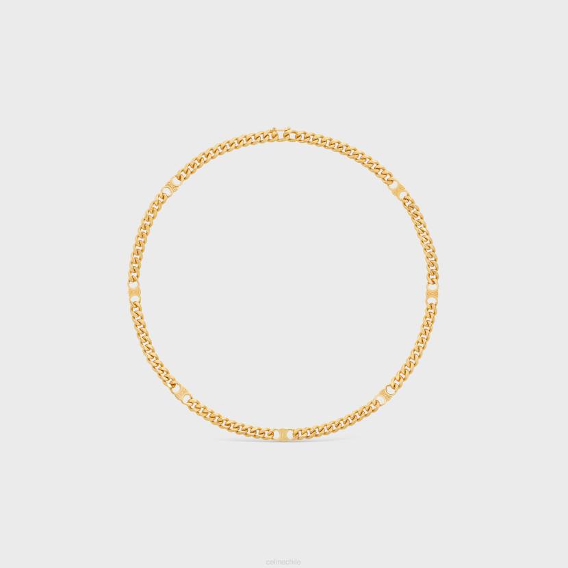 accesorios CELINE Collar gourmette pequeño Triomphe de latón con acabado. oro mujer NL481277