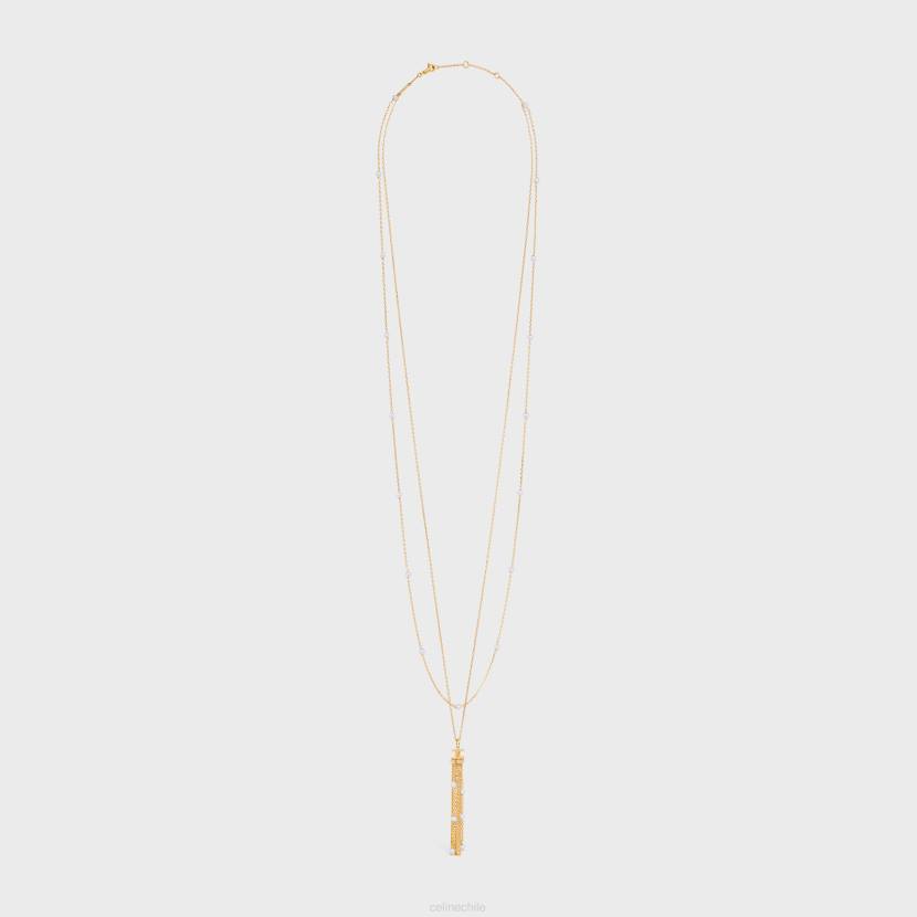 accesorios CELINE Pendientes de perlas Triomphe de latón con acabado dorado y perlas de resina oro/marfil mujer NL481280