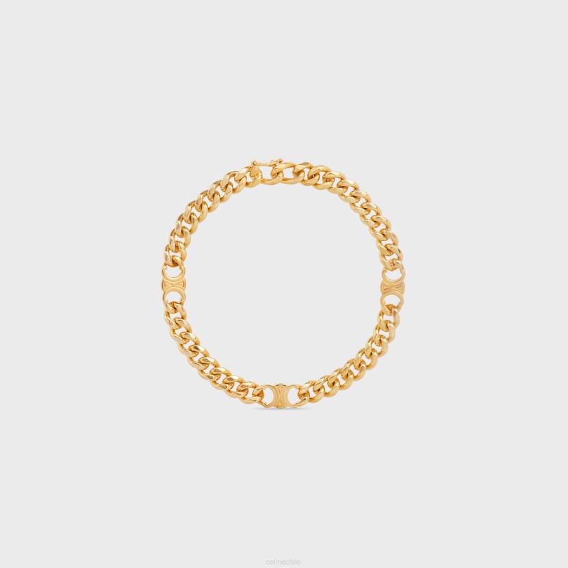 accesorios CELINE Pulsera gourmette pequeña Triomphe de latón con acabado. oro mujer NL481278