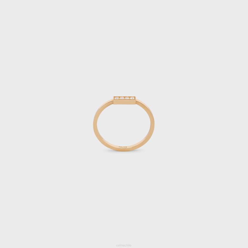 accesorios CELINE anillo de línea en diamantes oro amarillo y blanco mujer NL481397