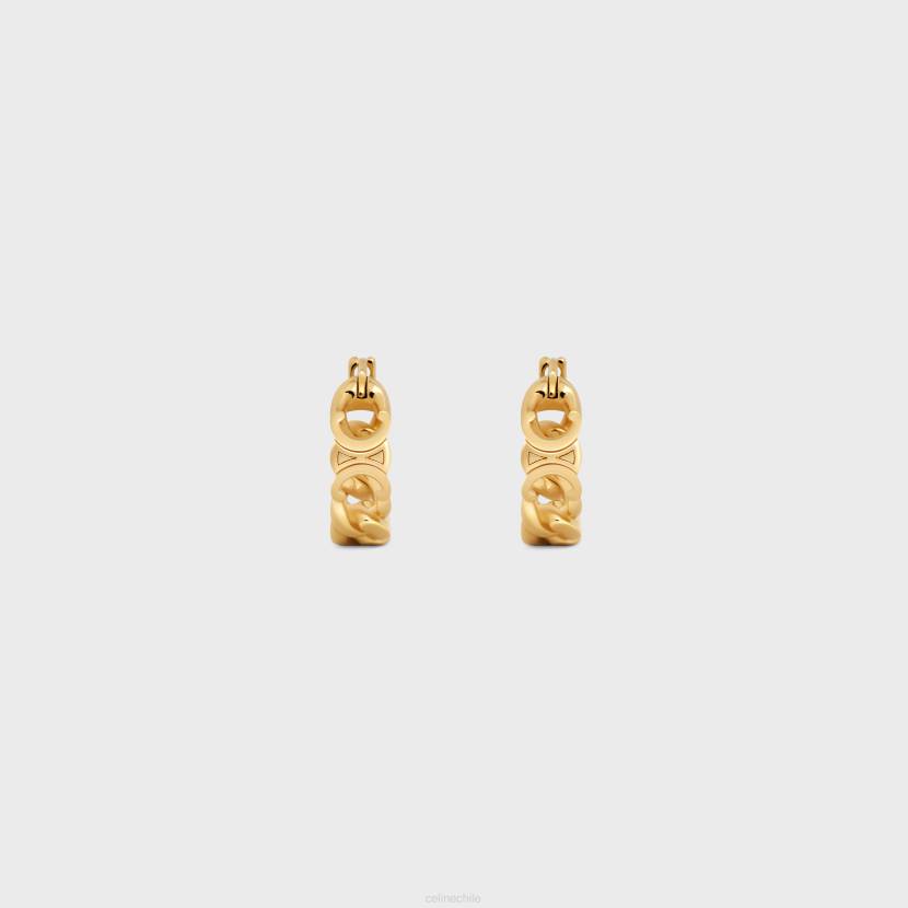 accesorios CELINE aros gourmette pequeños triomphe de latón con acabado oro mujer NL481279
