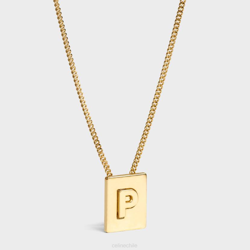 accesorios CELINE collar alfabeto p de latón con acabado oro mujer NL481339