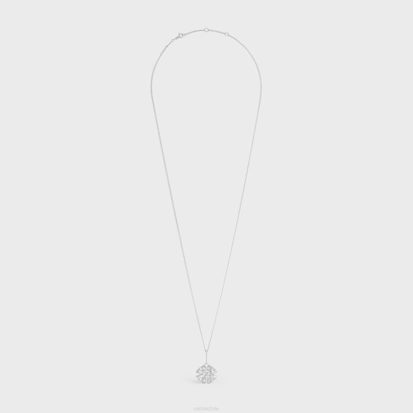 accesorios CELINE collar de margaritas de latón con acabado rodio y strass plata mujer NL481355