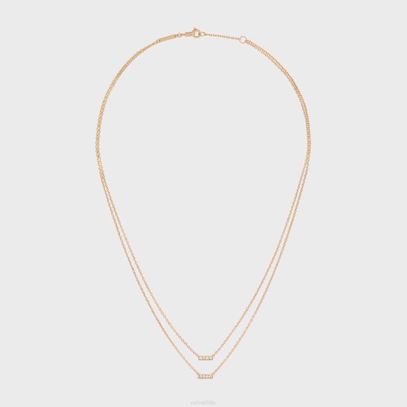 accesorios CELINE collar doble línea de diamantes oro amarillo y blanco mujer NL481390