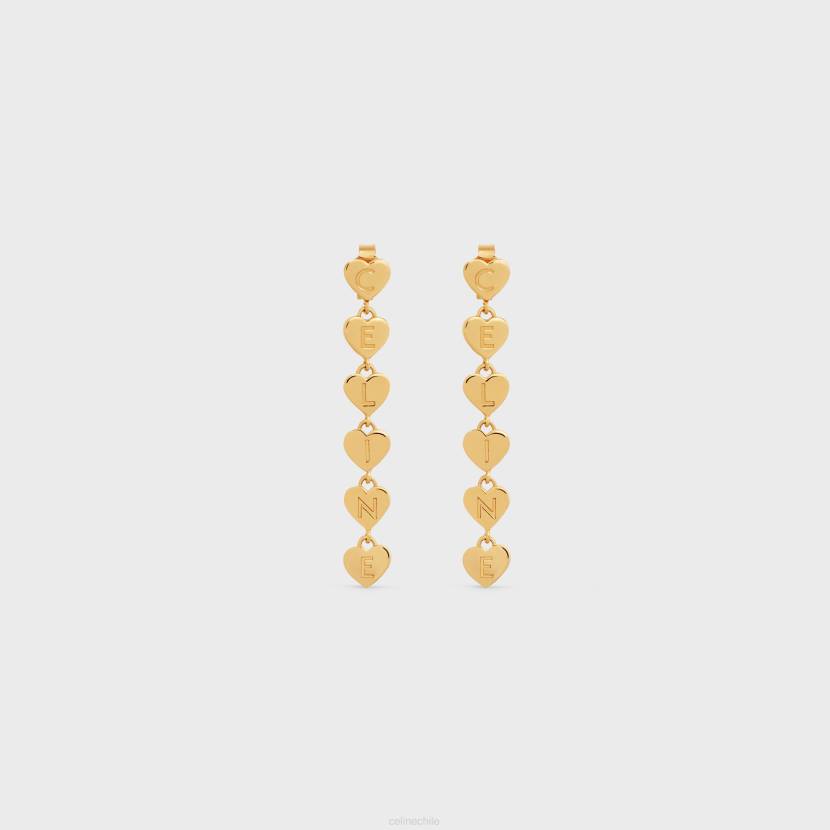 accesorios CELINE pendientes coeur de latón con acabado oro mujer NL481264