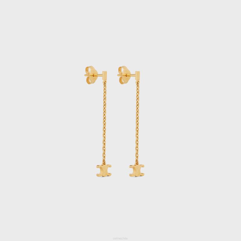 accesorios CELINE pendientes triomphe mini triomphe de latón con acabado oro mujer NL481298