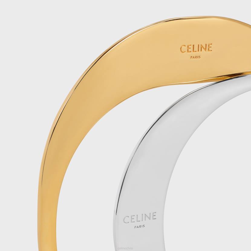 accesorios CELINE set de 2 brazaletes formes abstraites de latón con acabado dorado y rodio oro plata mujer NL481372