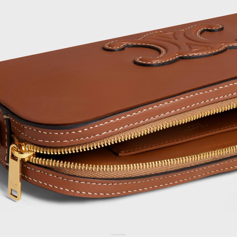 accesorios CELINE bolso bandolera mini cámara cuir triomphe de piel de becerro lisa broncearse mujer NL48378