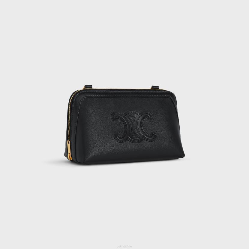accesorios CELINE bolso de mano con cadena cuir triomphe de piel de becerro lisa negro mujer NL48335