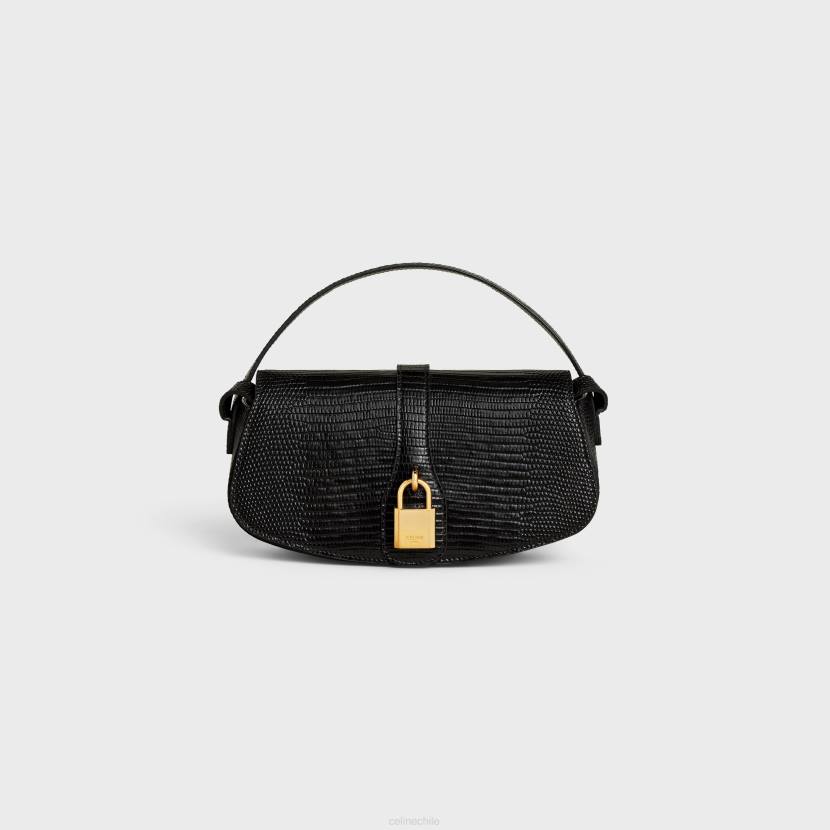 accesorios CELINE bolso de mano con correa tabú en lagarto negro mujer NL48396