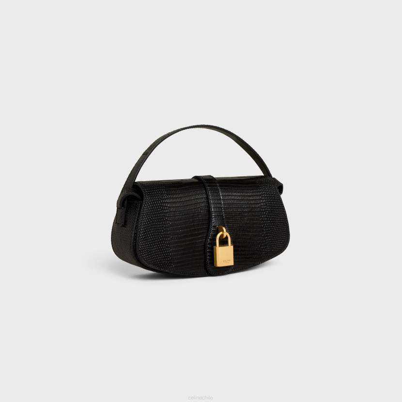 accesorios CELINE bolso de mano con correa tabú en lagarto negro mujer NL48396