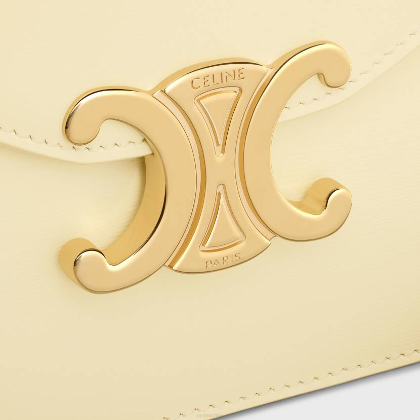 accesorios CELINE cartera con cadena margo de piel de becerro brillante luz de sol mujer NL48355