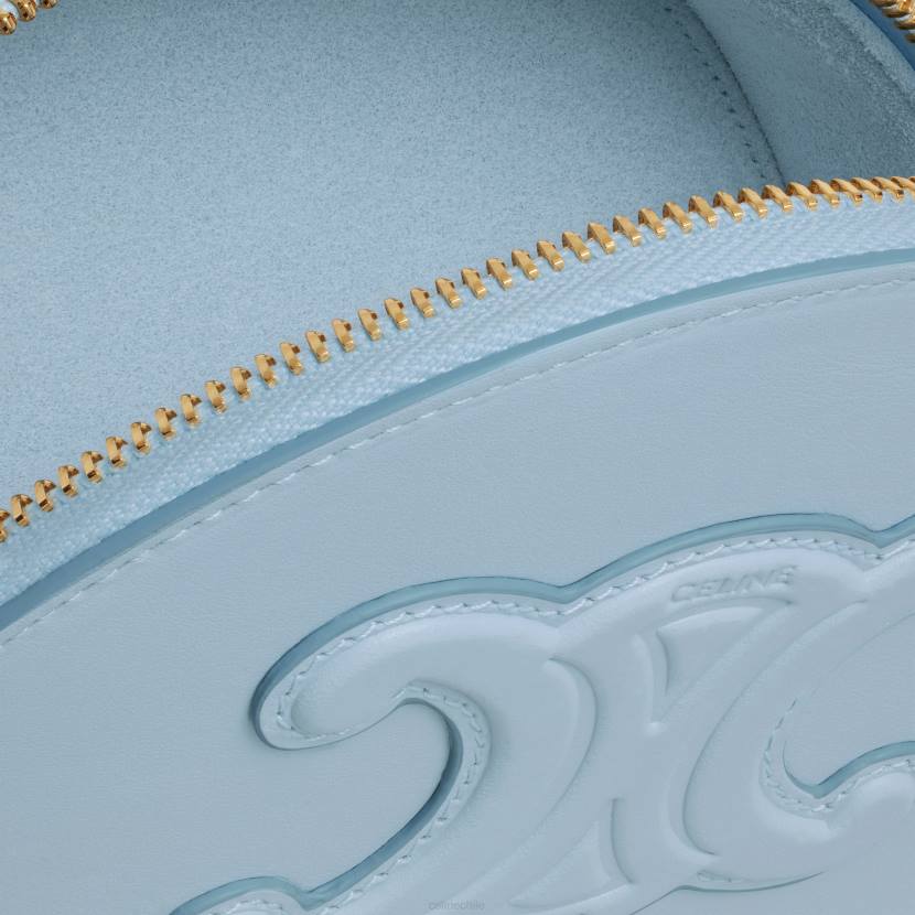 accesorios CELINE estuche en forma de media luna de piel de becerro lisa azul pálido mujer NL48343