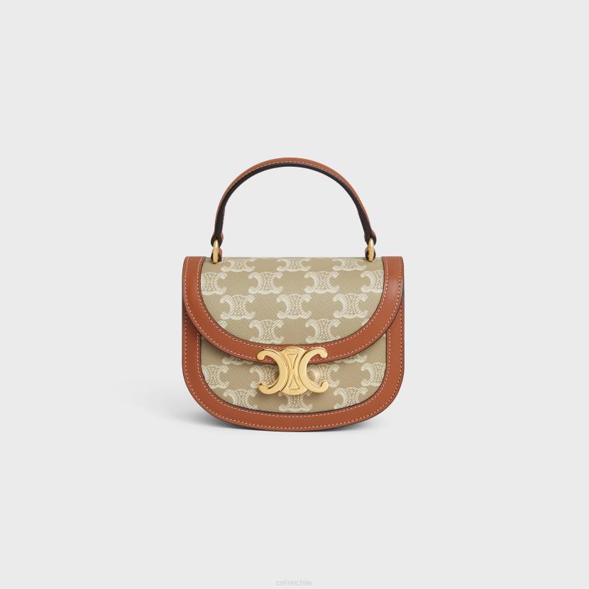 accesorios CELINE mini besace clea de lona Triomphe y piel de becerro greg mujer NL48325