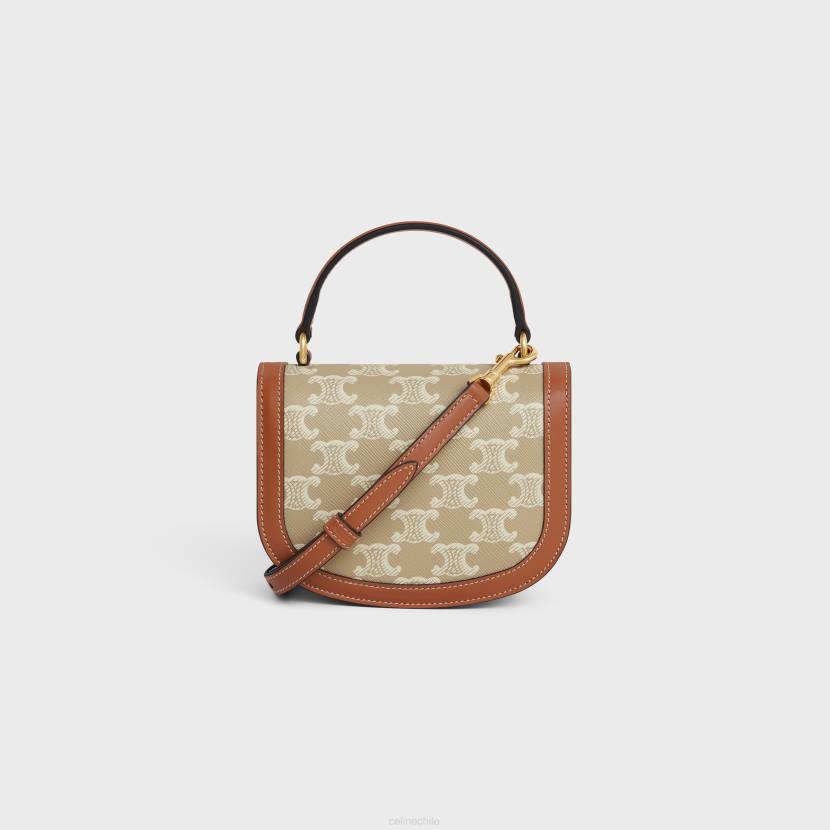 accesorios CELINE mini besace clea de lona Triomphe y piel de becerro greg mujer NL48325