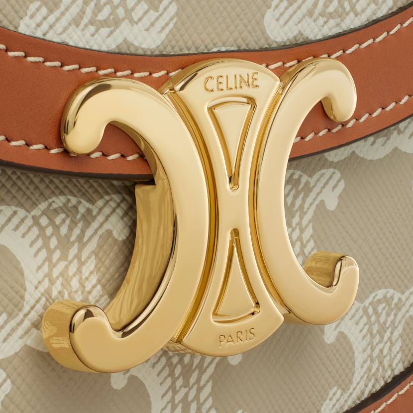 accesorios CELINE mini besace clea de lona Triomphe y piel de becerro greg mujer NL48325